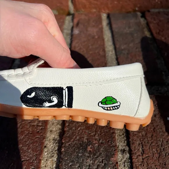 🎨 Hand-painted Mario kids Shoes