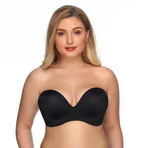 363 Push Up Lift Non-Slip Strapless Bra Black