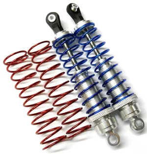 58290S 1/10 Scale RC Alloy Shock Absorbers Damper Set x 2 Silver 90mm Long
