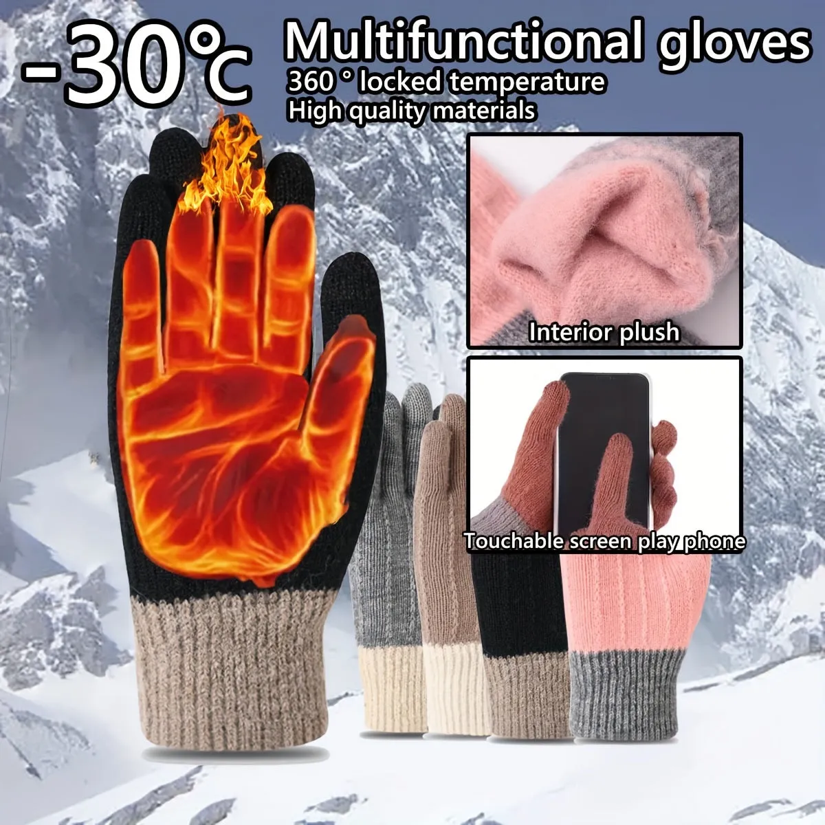 Anouk - Winter Touchscreen Gebreide Handschoenen voor Dames en Heren