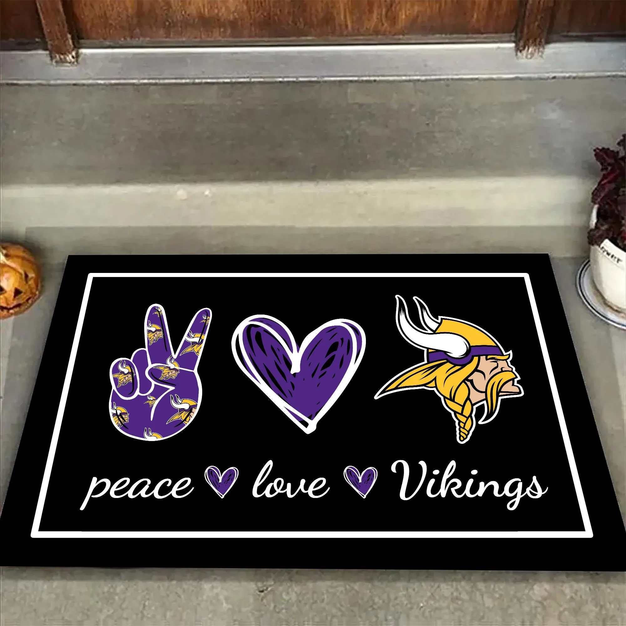 Anti Slip Indoor Doormat - Peace Love MNSTVK