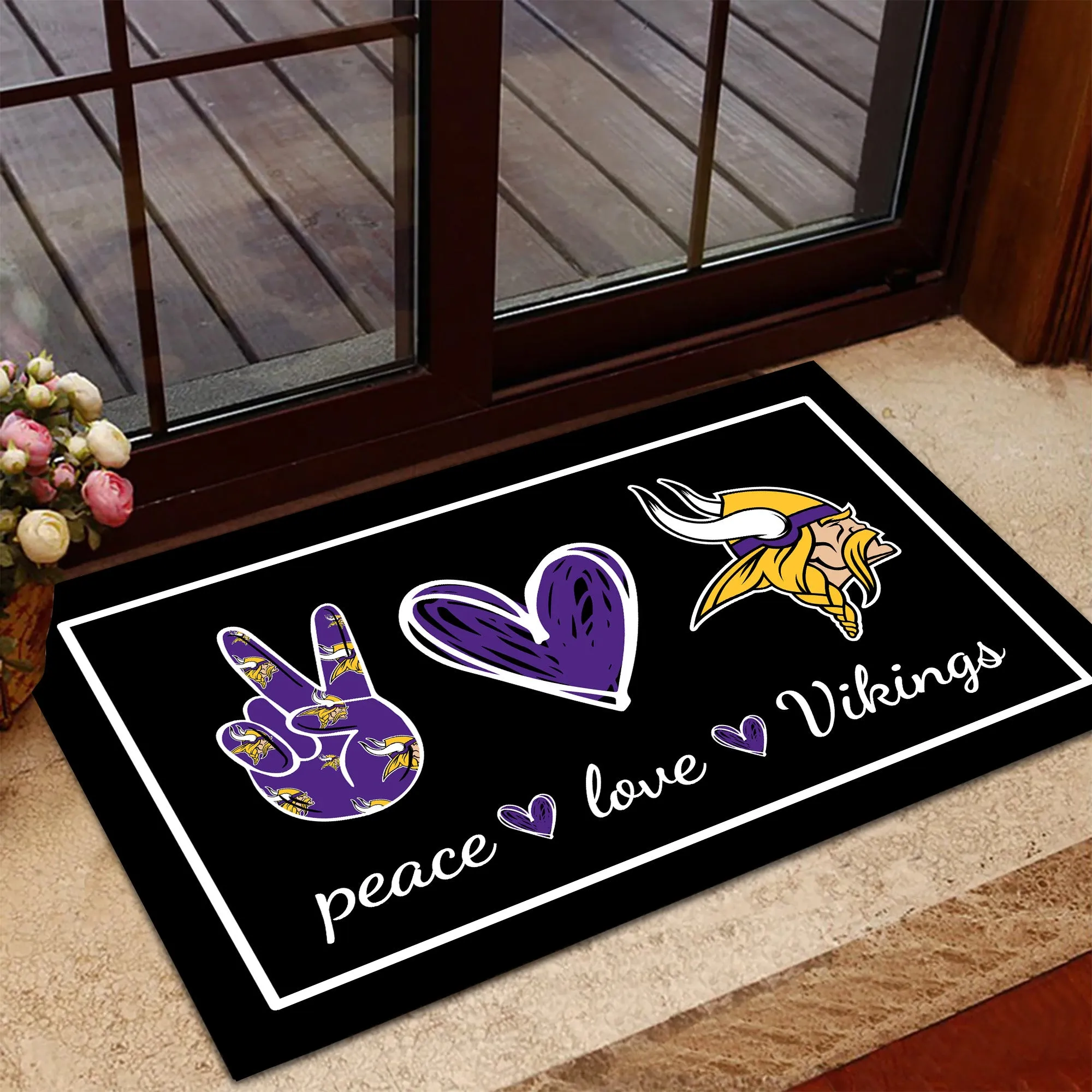 Anti Slip Indoor Doormat - Peace Love MNSTVK