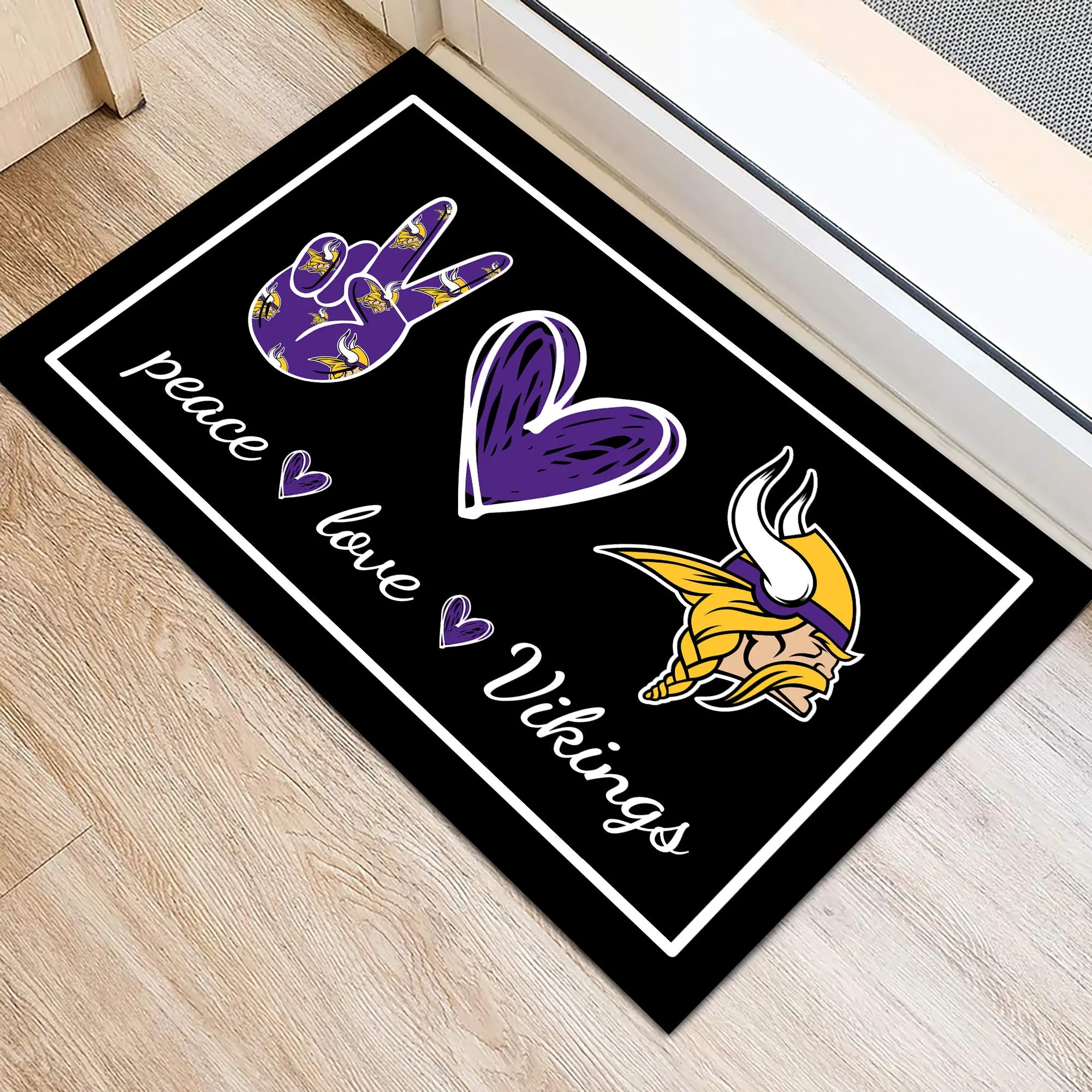 Anti Slip Indoor Doormat - Peace Love MNSTVK