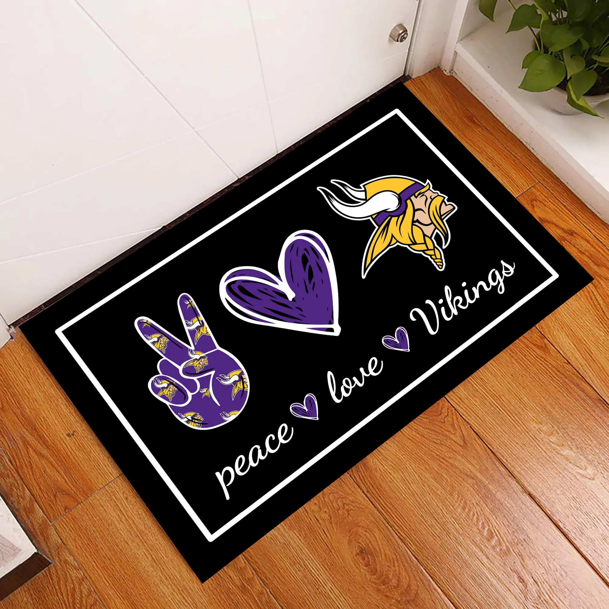 Anti Slip Indoor Doormat - Peace Love MNSTVK