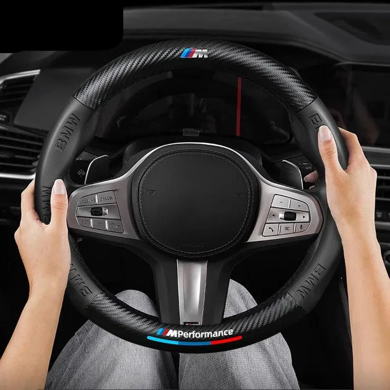 Anti-Slip Leather Steering Wheel Cover for Car - Universal Fit