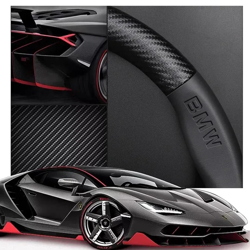 Anti-Slip Leather Steering Wheel Cover for Car - Universal Fit