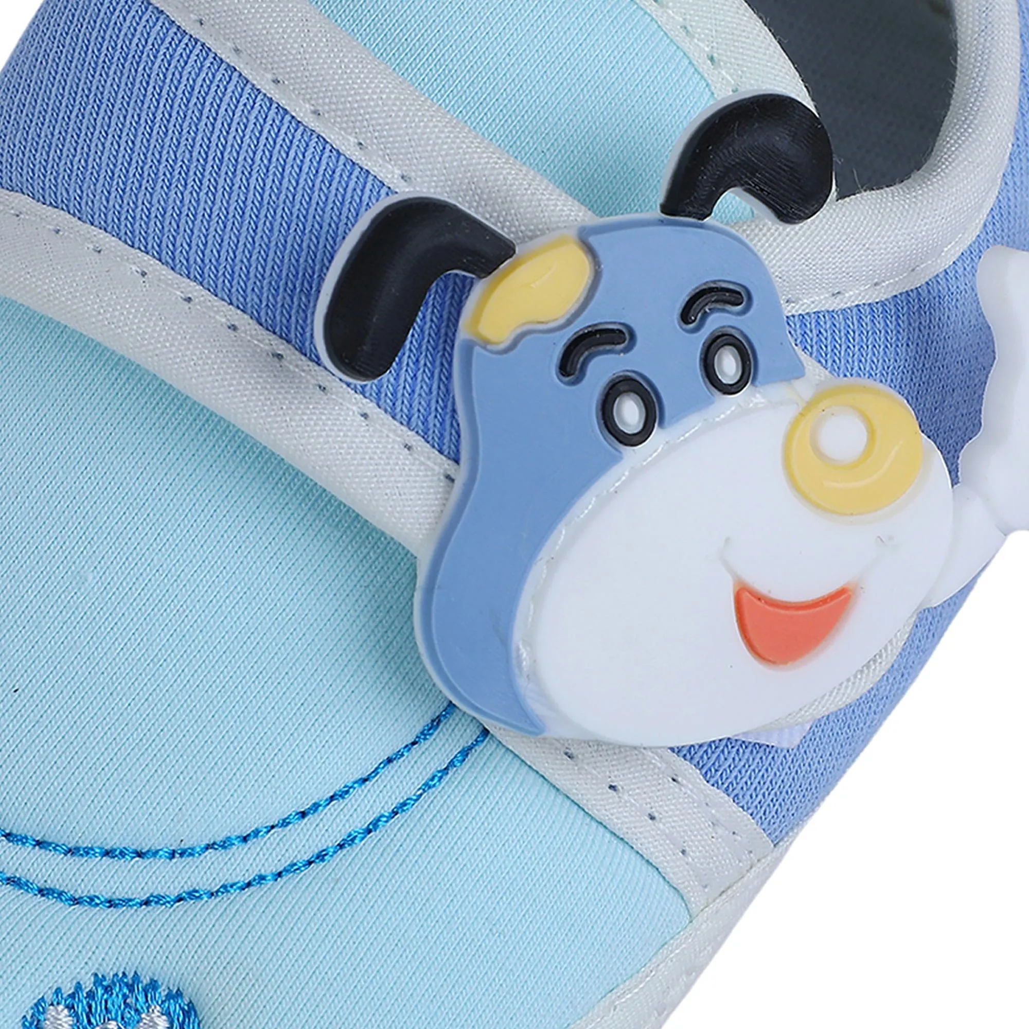 Baby Moo Puppy Face Soft Sole Anti-Slip Booties - Blue