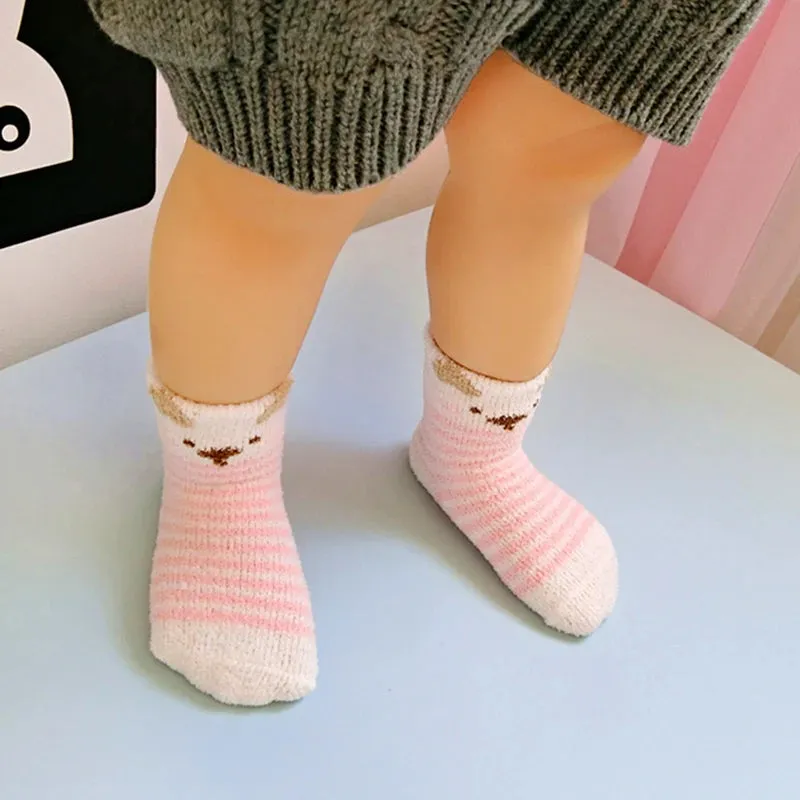 Baby Winter Warm Socks Children non Slip Socks Kids Fluffy Bed Footwear Home Boys Girls Coral Velvet Floor Socks Thick Cute Car