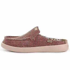 Barbeach Mule Woven Canvas Oat Red