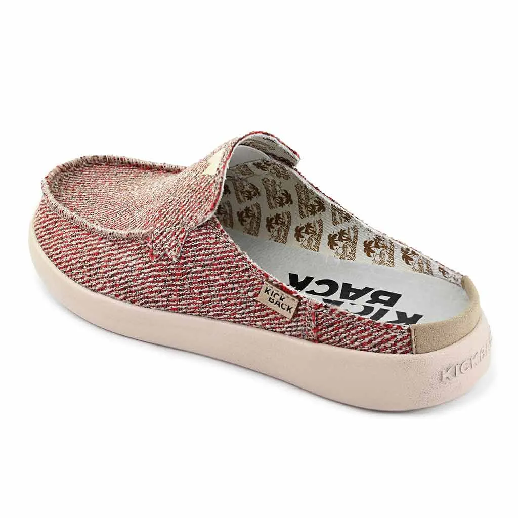 Barbeach Mule Woven Canvas Oat Red