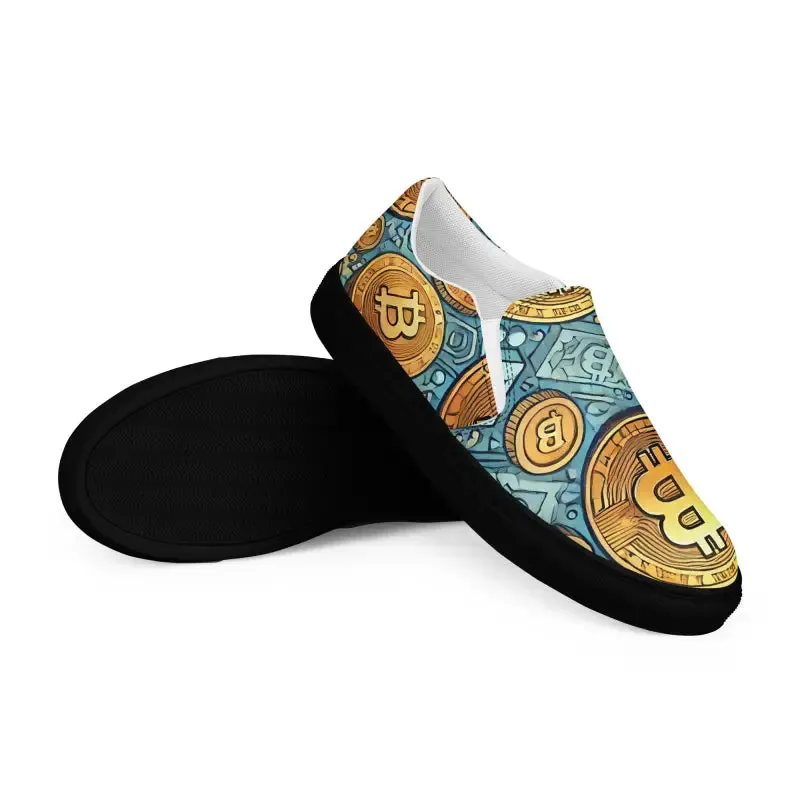 Bitcoin Slip on Canvas Shoes with Rubber Outsoles