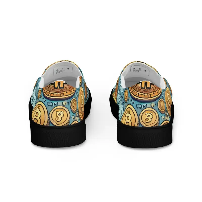 Bitcoin Slip on Canvas Shoes with Rubber Outsoles