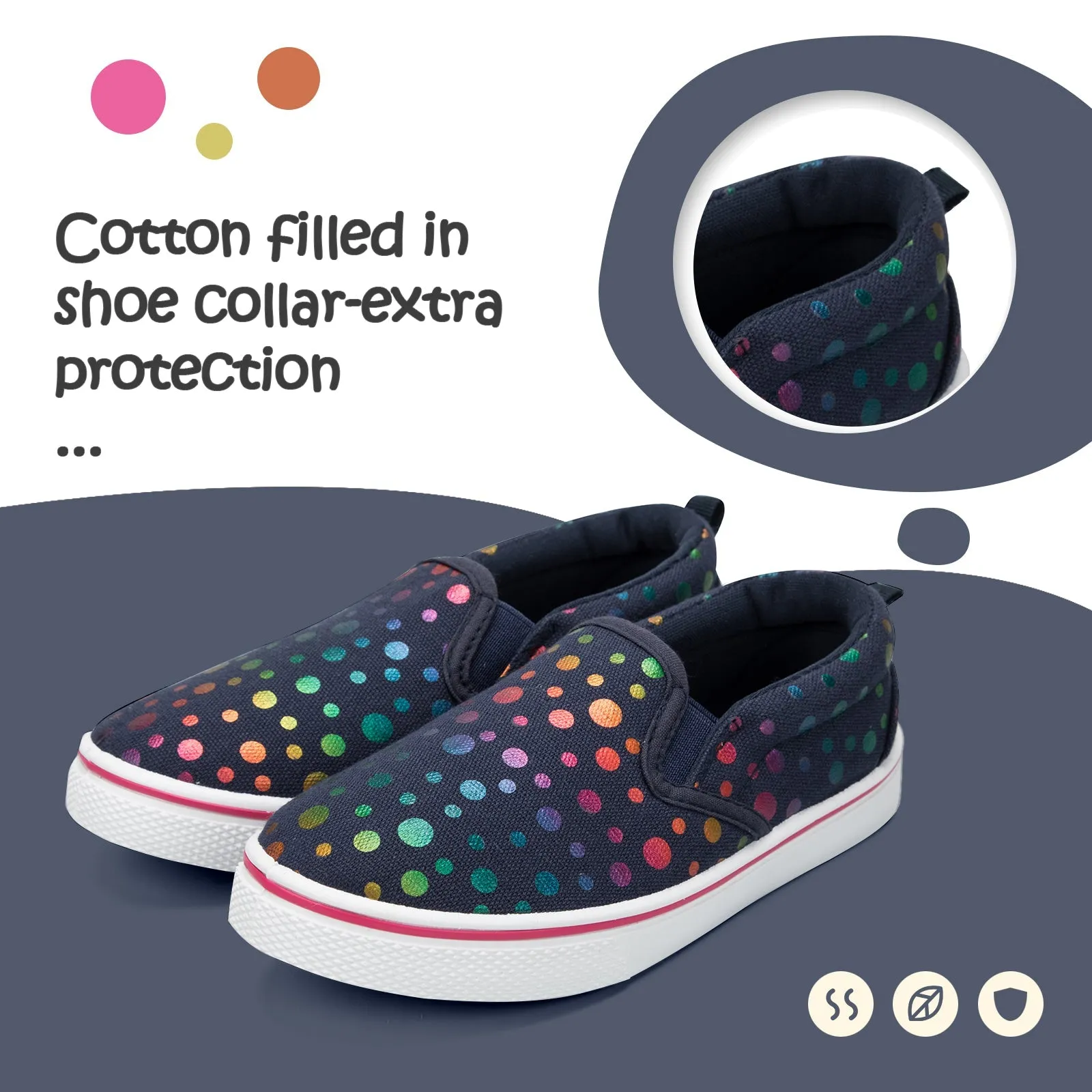 Black Dot Slip-ons With Colorful Laser Dots