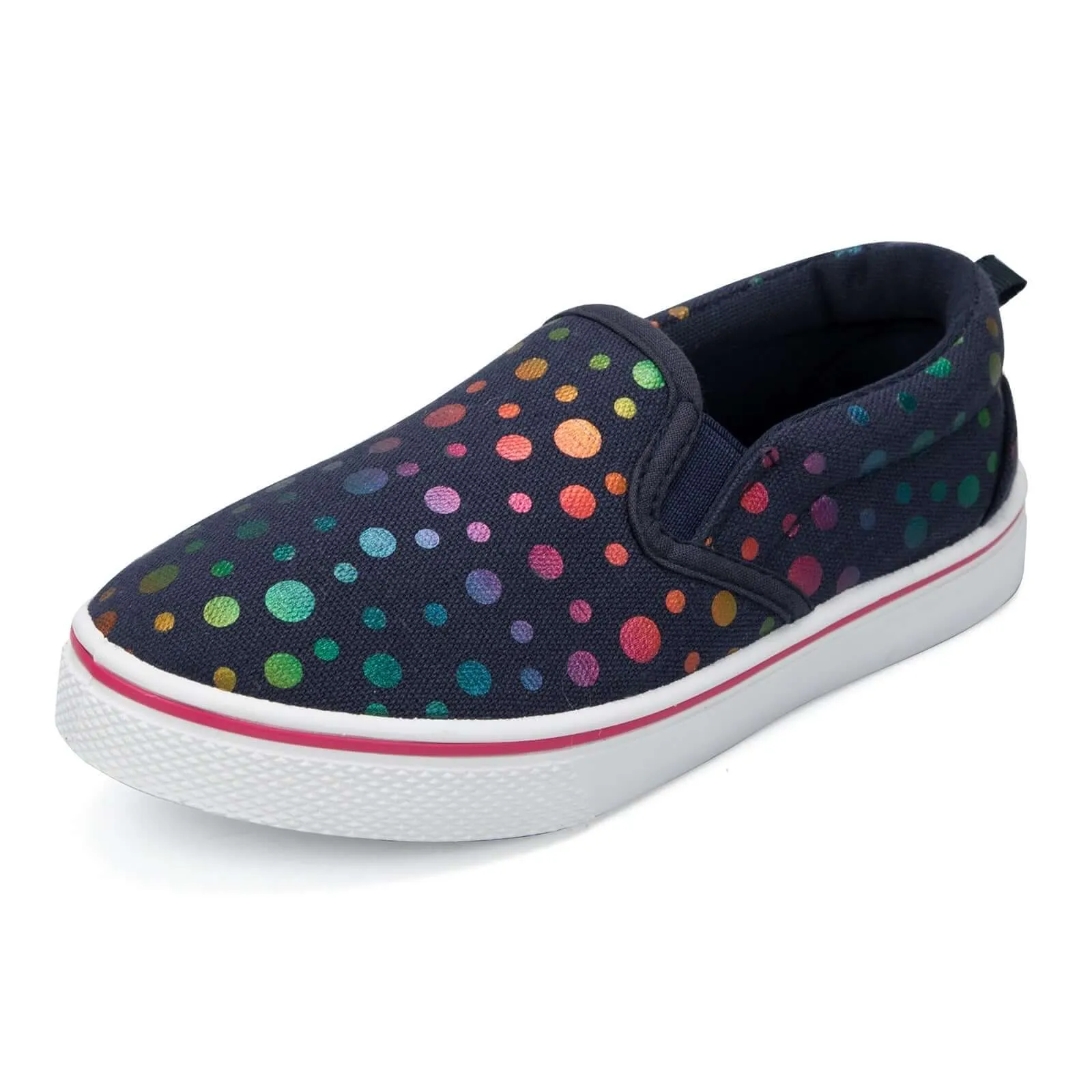 Black Dot Slip-ons With Colorful Laser Dots