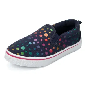 Black Dot Slip-ons With Colorful Laser Dots