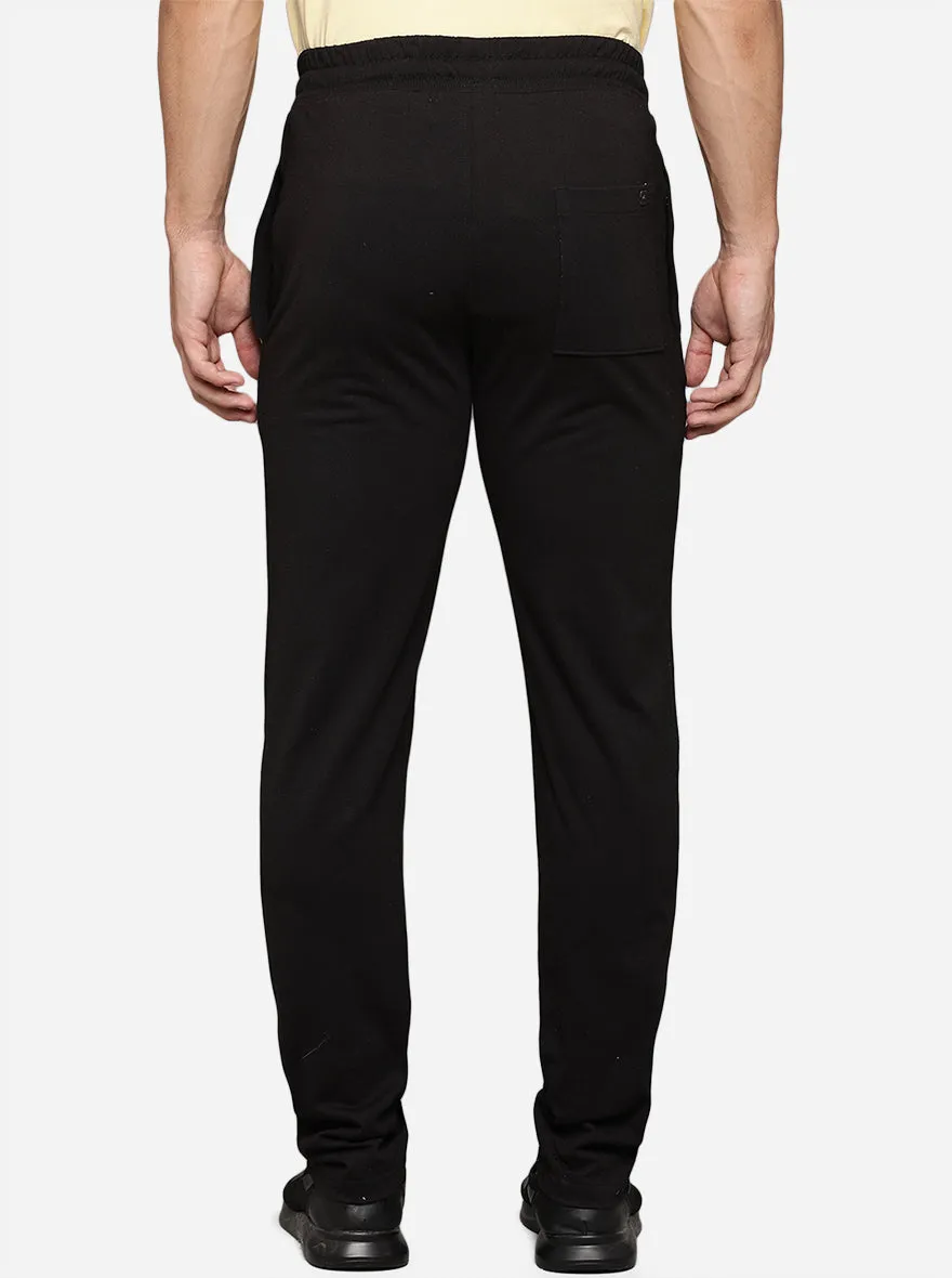 Black Solid Regular Fit Track Pant | JadeBlue