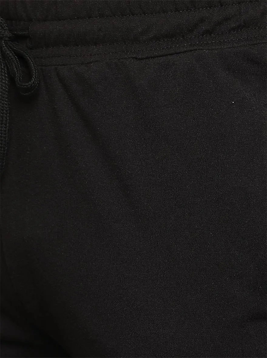 Black Solid Regular Fit Track Pant | JadeBlue