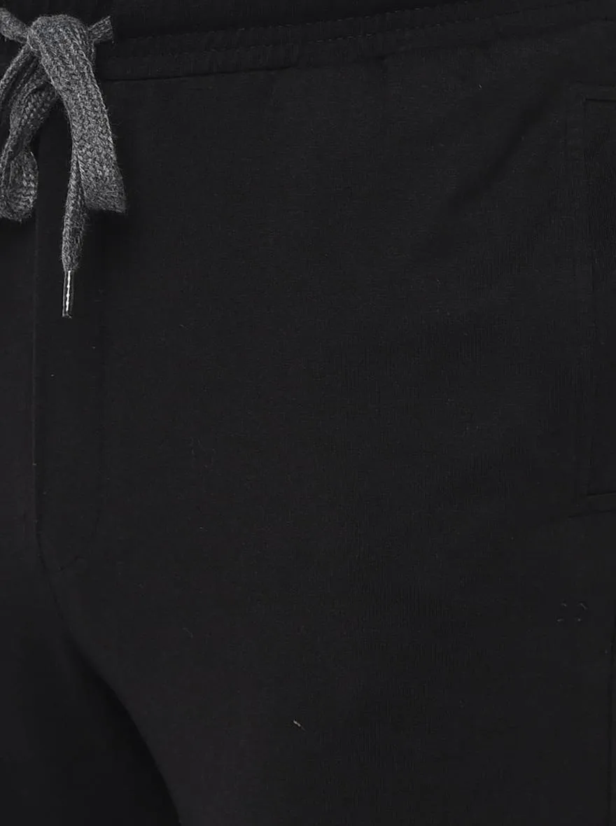 Black Solid Regular Fit Track Pant | JadeBlue