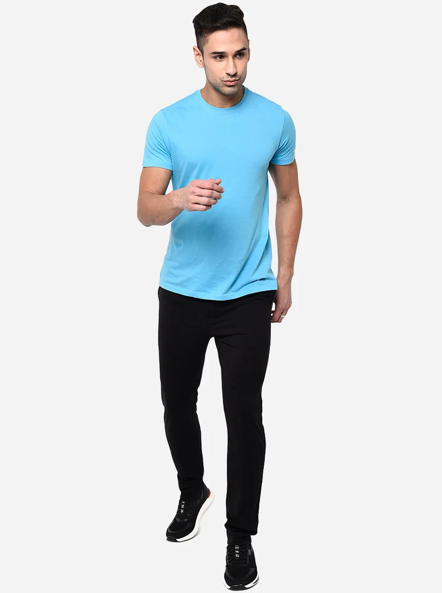 Black Solid Regular Fit Track Pant | JadeBlue