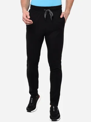 Black Solid Regular Fit Track Pant | JadeBlue