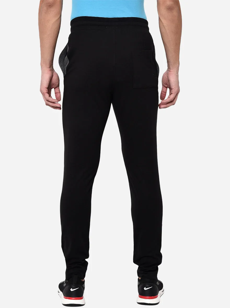 Black Solid Regular Fit Track Pant | JadeBlue