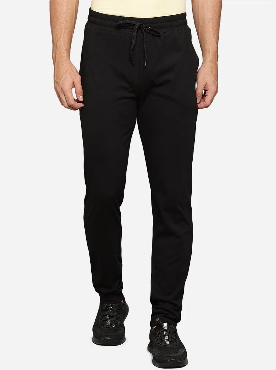 Black Solid Regular Fit Track Pant | JadeBlue