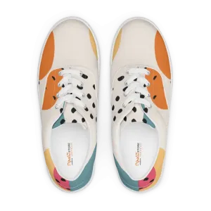 Bold Canvas Shoes with Abstract Geometrical Pattern