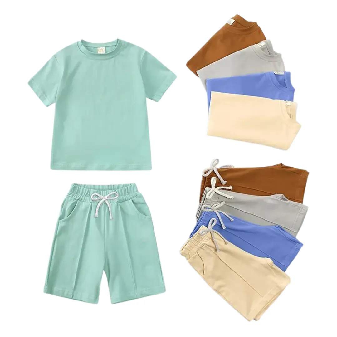 Boy's Smart Shorts & T-Shirt Co-Ord - Cornflower Blue