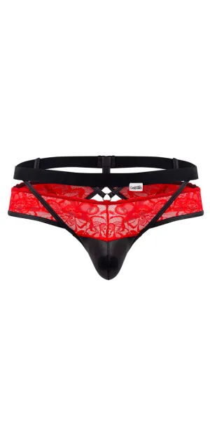 Candyman 99627 Lace Jockstrap Red