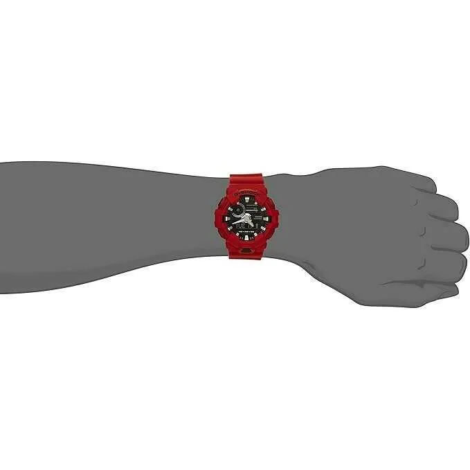 CASIO G-SHOCK ANALOG DIGITAL RED & BLACK MEN WATCH GA-700-4AJF