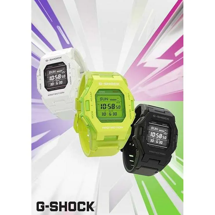 CASIO G-SHOCK BLUETOOTH PODOMETER DIGITAL DIAL WHITE RESIN STRAP MEN WATCH GD-B500-7JF