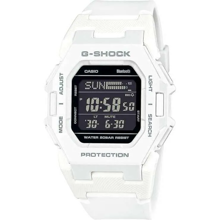 CASIO G-SHOCK BLUETOOTH PODOMETER DIGITAL DIAL WHITE RESIN STRAP MEN WATCH GD-B500-7JF