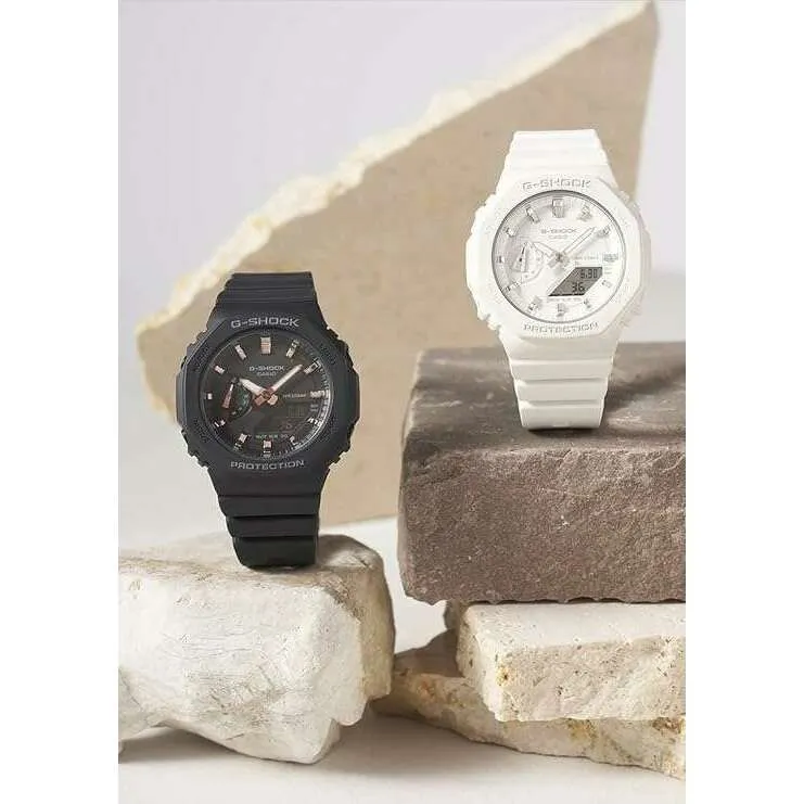 CASIO G-SHOCK DAY-DATE MID-SIZE MODEL RUBBER STRAP ALL WHITE MEN WATCH GMA-S2100-7AJF