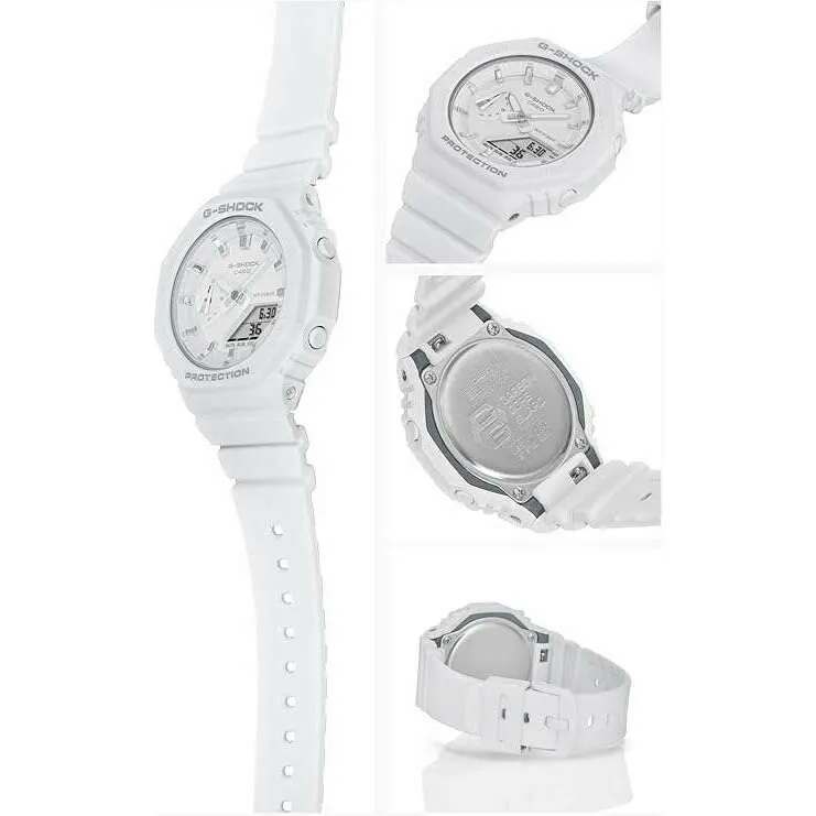 CASIO G-SHOCK DAY-DATE MID-SIZE MODEL RUBBER STRAP ALL WHITE MEN WATCH GMA-S2100-7AJF