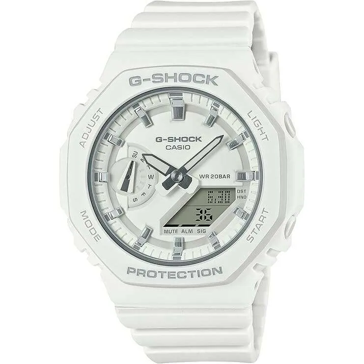 CASIO G-SHOCK DAY-DATE MID-SIZE MODEL RUBBER STRAP ALL WHITE MEN WATCH GMA-S2100-7AJF