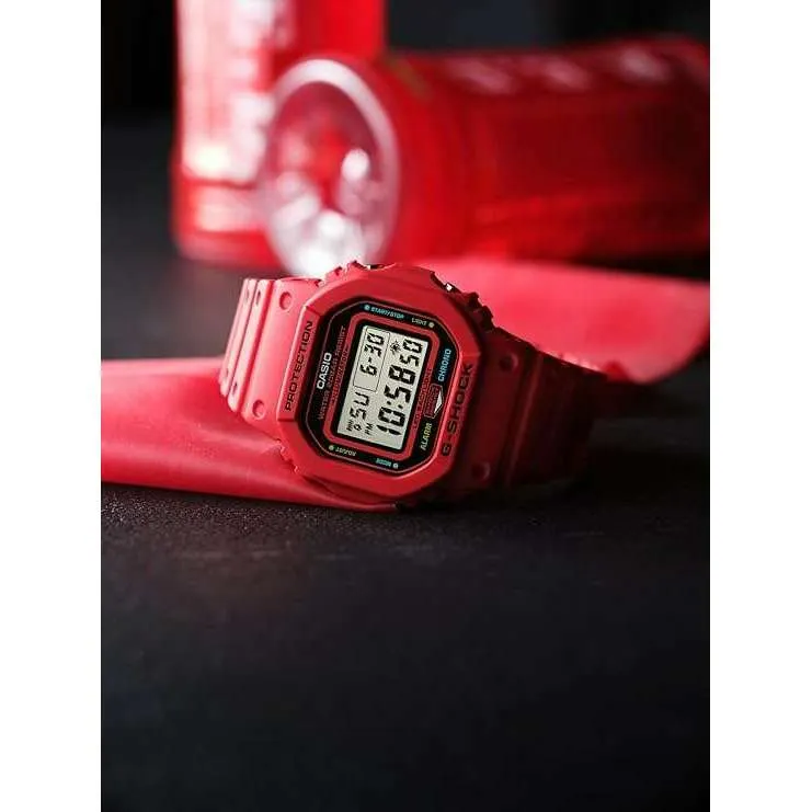 CASIO G-SHOCK ENERGY PACK RED RUBBER STRAP DIGITAL DIAL MEN WATCH DW-5600EP-4JF