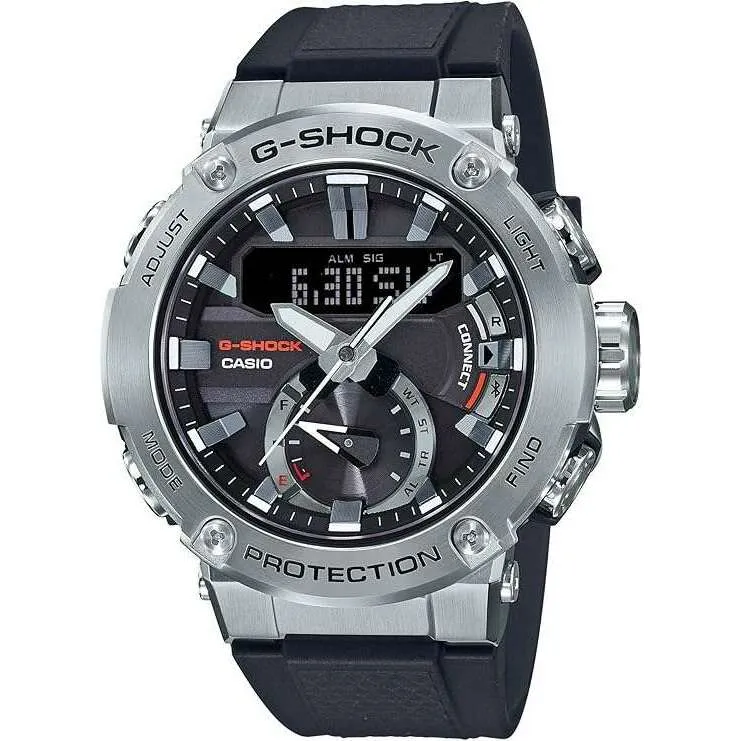 CASIO G-SHOCK G-STEEL SOLAR CARBON CORE GUARD BLACK ANALOG DIGITAL MEN WATCH GST-B200-1AJF