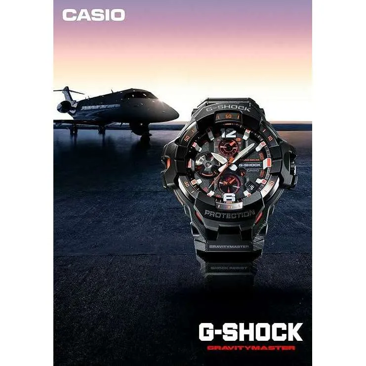 CASIO G-SHOCK GRAVITYMASTER BLUETOOTH SOLAR ANALOG BLACK MEN WATCH GR-B300-1AJF