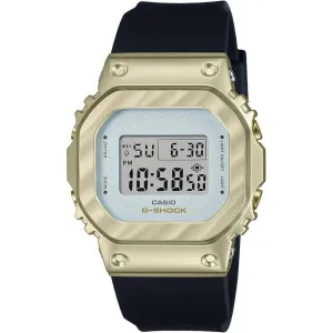 CASIO G-SHOCK METAL COVERED BLACK & LIGHT YELLOW GOLD DIGITAL LADIES WATCH GM-S5600BC-1JF