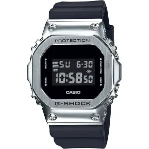 CASIO G-SHOCK METAL COVERED BLACK & SILVER DIGITAL MEN WATCH GM-5600-1JF