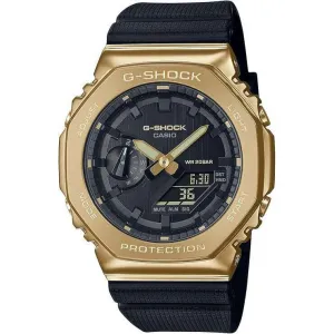 CASIO G-SHOCK METAL COVERED BLACK RUBBER STRAP GOLD MEN WATCH GM-2100G-1A9JF