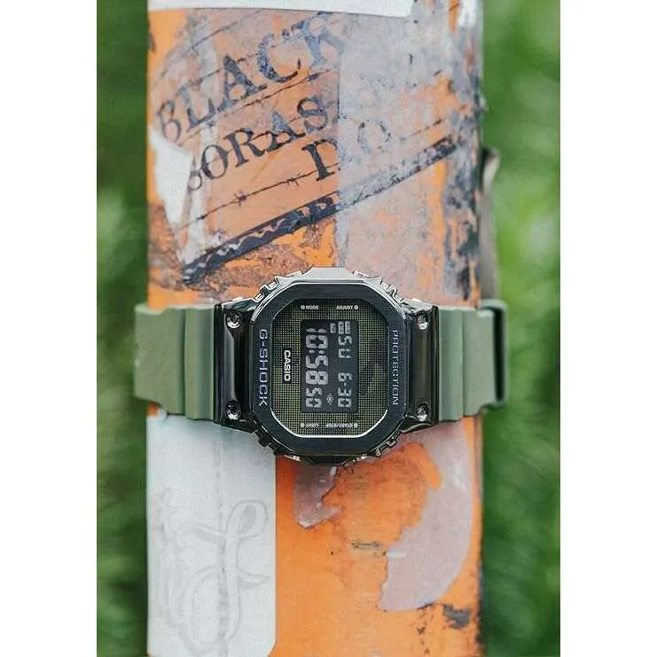 CASIO G-SHOCK METAL COVERED DIGITAL KHAKI & BLACK MEN WATCH GM-5600B-3JF