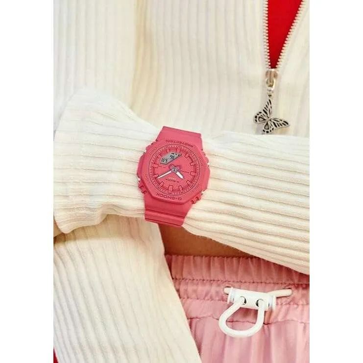 CASIO G-SHOCK MID-SIZE MODEL ANALOG DIGITAL DIAL BRIGHT PINK LADIES WATCH GMA-P2100-4AJF