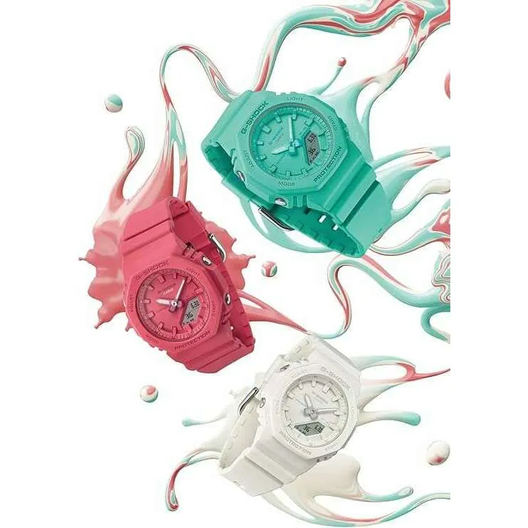 CASIO G-SHOCK MID-SIZE MODEL ANALOG DIGITAL DIAL BRIGHT PINK LADIES WATCH GMA-P2100-4AJF