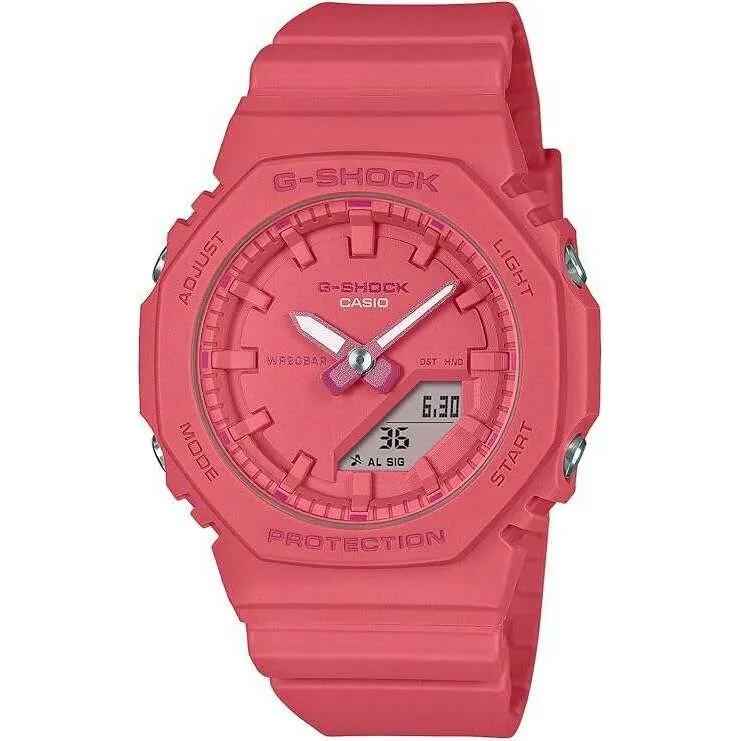 CASIO G-SHOCK MID-SIZE MODEL ANALOG DIGITAL DIAL BRIGHT PINK LADIES WATCH GMA-P2100-4AJF
