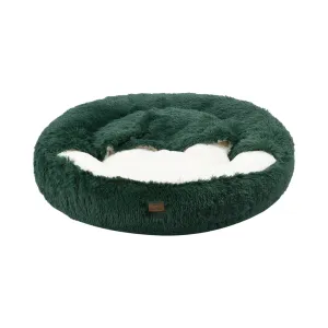 Charlie's Snookie Hooded Faux Fur Calming Dog Bed Eden Green Small