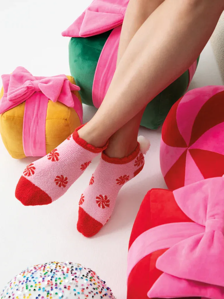 Christmas Slipper Socks-Peppermint