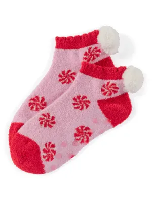 Christmas Slipper Socks-Peppermint