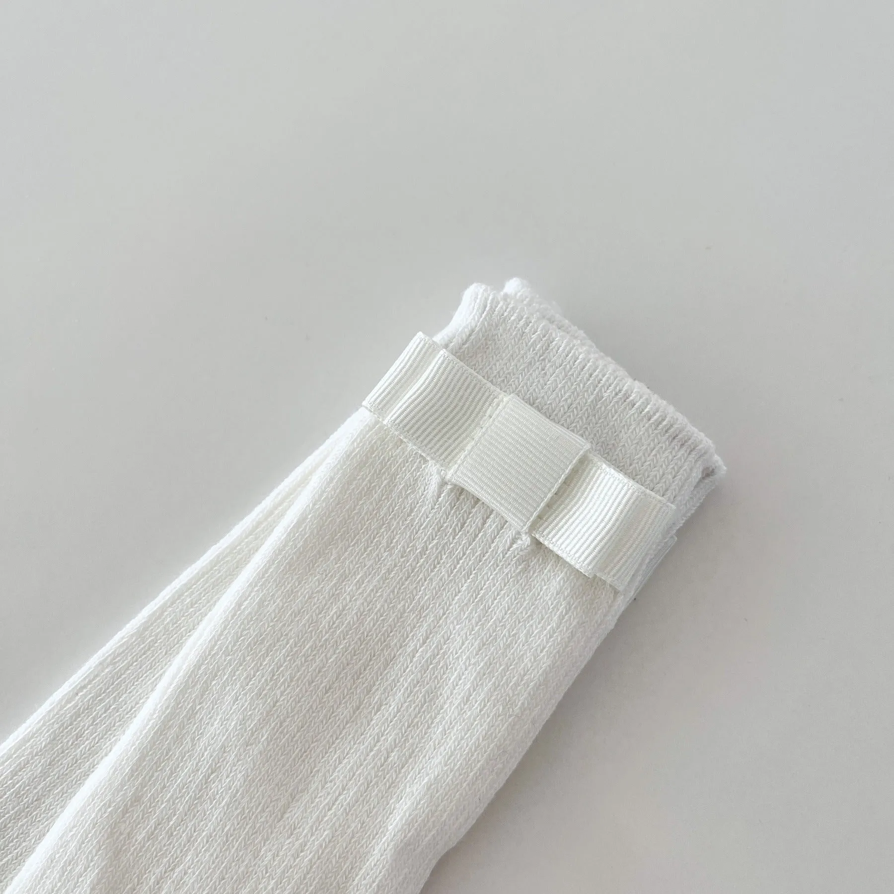 Classic Bow Knee Socks, Cream