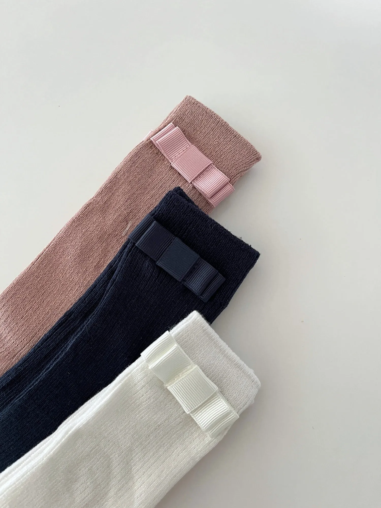 Classic Bow Knee Socks, Cream